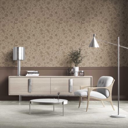 'Faith' Neutral Floral/ Botanical Wallpaper (Brown/ Beige/ Tan) - Image 2