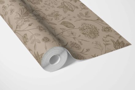 'Faith' Neutral Floral/ Botanical Wallpaper (Brown/ Beige/ Tan) - Image 3