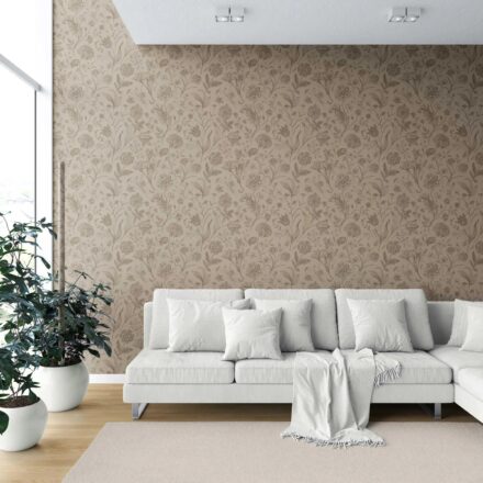 'Faith' Neutral Floral/ Botanical Wallpaper (Brown/ Beige/ Tan) - Image 6