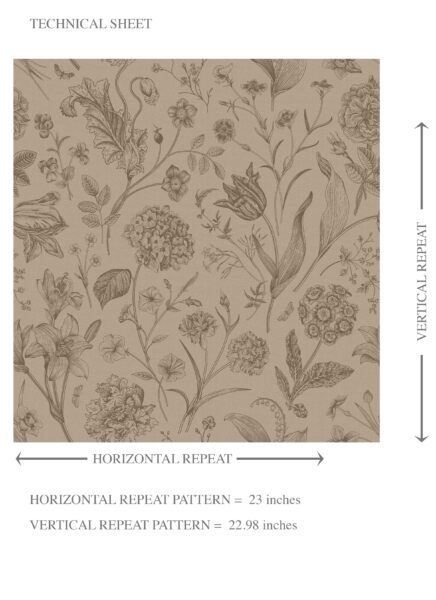 'Faith' Neutral Floral/ Botanical Wallpaper (Brown/ Beige/ Tan) - Image 8