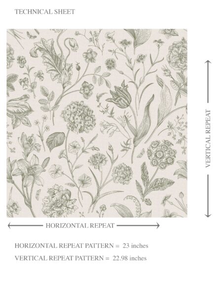 'Glimpse' Floral/ Botanical Wallpaper (Olive Green) - Image 8