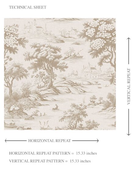 'Zeynep' Floral Toile de Jouy Nature Print Wallpaper (Beige/ Brown/ Taupe) - Image 8
