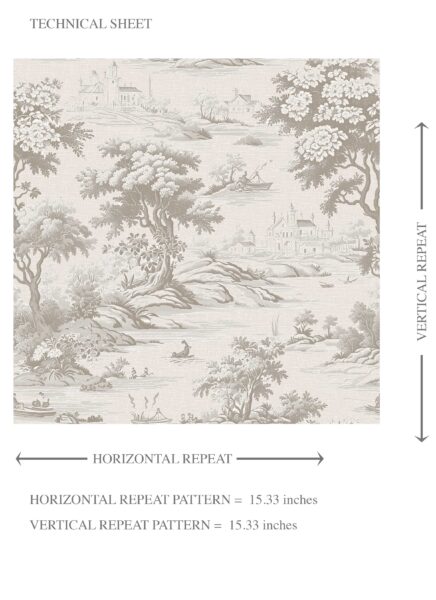 'Tiara' Floral Toile de Jouy Nature Print Wallpaper (Greige/ Taupe/ Warm Gray) - Image 8