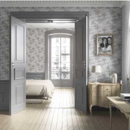 'Arbor Ash' Floral Toile de Jouy Nature Print Wallpaper (Silver Gray) - Image 4