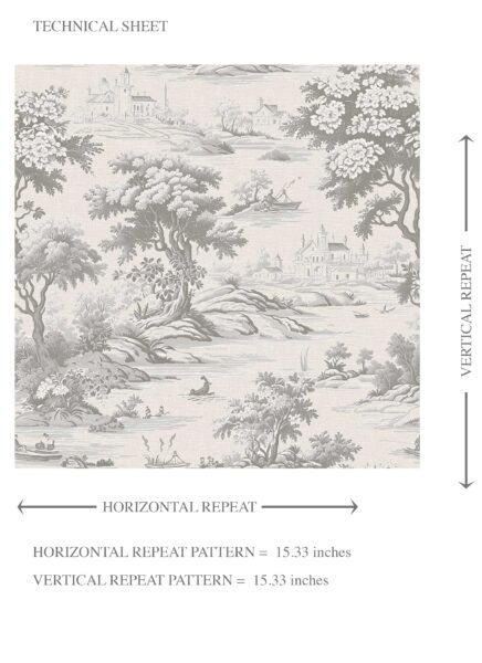 'Arbor Ash' Floral Toile de Jouy Nature Print Wallpaper (Silver Gray) - Image 8