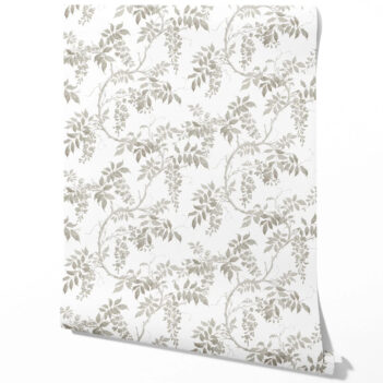 'Pebble Ash' Neutral Floral Vine/ Botanical Wallpaper (Gray/ Greige/ White/ Taupe)