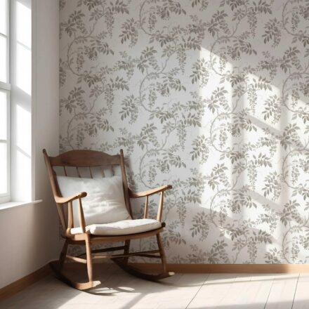 'Pebble Ash' Neutral Floral Vine/ Botanical Wallpaper (Grey/ Greige/ White) - Image 5
