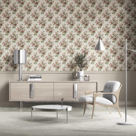 'Ori Hills' English Floral Print Wallpaper (Cream/ Pink/ Green/ Mauve) - Image 2