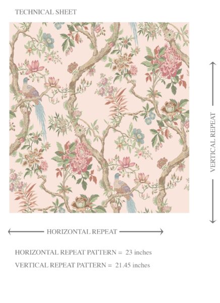 'Shahgul' Floral/ Bird Print Chinoiserie Wallpaper (Soft Pink/ Green/ Duck Egg Blue) - Image 8