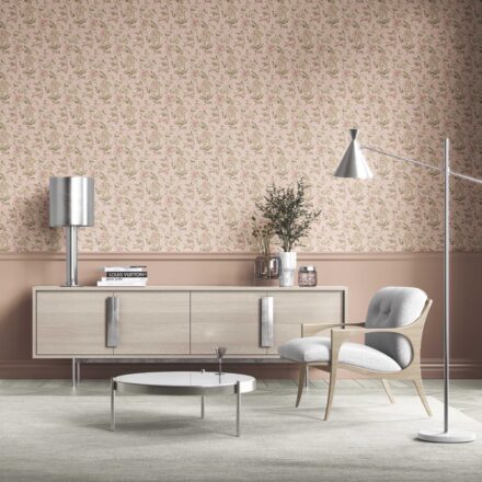 'Honshu' Chinoiserie/ English Floral Wallpaper (Soft Pink/ Peach/ Green/ Cream) - Image 2
