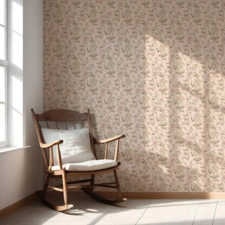 'Honshu' Chinoiserie/ English Floral Wallpaper (Soft Pink/ Peach/ Green/ Cream) - Image 5