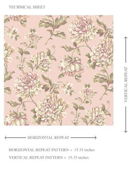 'Honshu' Chinoiserie/ English Floral Wallpaper (Soft Pink/ Peach/ Green/ Cream) - Image 8