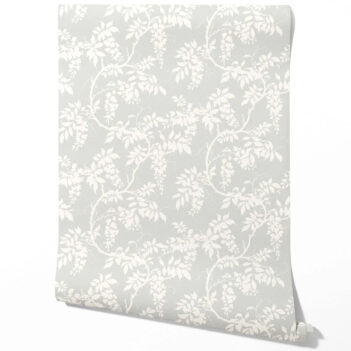 'Sassari' Neutral Floral Vine/ Botanical Wallpaper (Dove Grey/ Off-White)