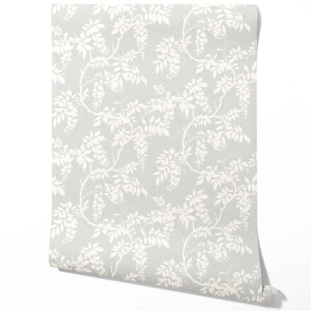 'Sassari' Neutral Floral Vine/ Botanical Wallpaper (Dove Grey/ Off-White)