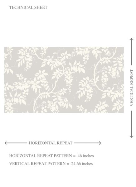 'Sassari' Neutral Floral Vine/ Botanical Wallpaper (Dove Grey/ Off-White) - Image 8