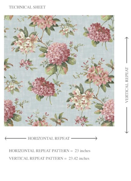 'Beetrice' Modern Floral Block Print Wallpaper (Blue/ Pink/ Green) - Image 8