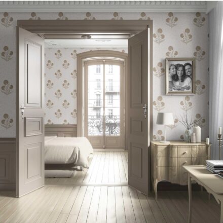 'Zahra' Neutral Floral Block Print Wallpaper (Beige/ Brown/ Soft Taupe) - Image 4
