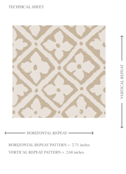 'Wisdom' Neutral Small Floral Lattice/ Geometric Micro-Print Wallpaper (Beige/ Soft Taupe/ Greige) - Image 8