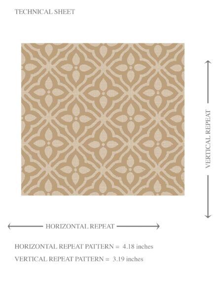 'Kinta Valley' Neutral Small Floral Lattice/ Geometric Micro-Print Wallpaper (Wheat Beige/ Tan Brown) - Image 8