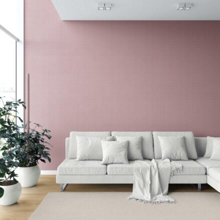 'Sofia' Small Floral Lattice/ Geometric Textured Wallpaper (Muted Pink) - Image 6