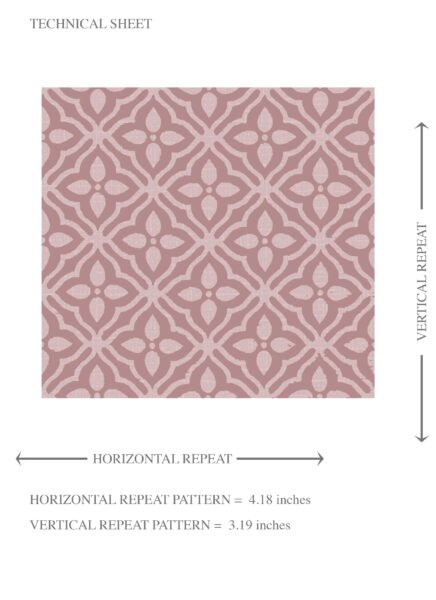 'Sofia' Small Floral Lattice/ Geometric Textured Wallpaper (Muted Pink) - Image 8