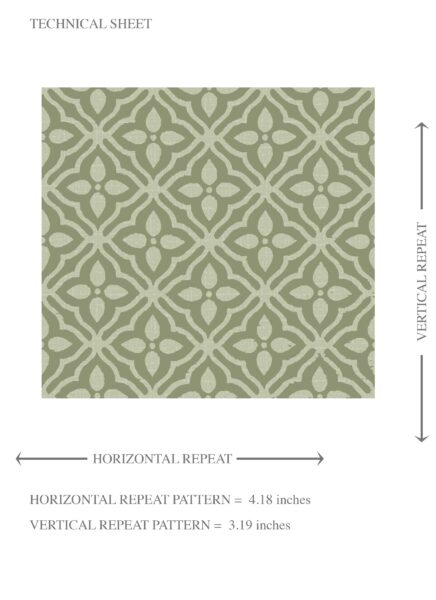 'Lucille' Small Floral Lattice/ Geometric Textured Wallpaper (Green) - Image 8