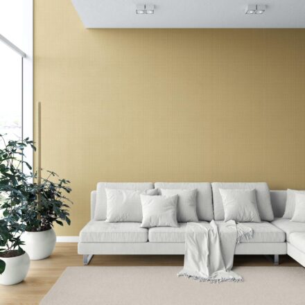 'Alessia' Small Floral Lattice/ Geometric Textured Wallpaper (Yellow) - Image 6