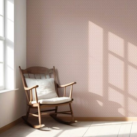 'Bawsir' Small Floral Lattice/ Leaf Textured Wallpaper (Dusty Pink/ Off-White) - Image 5
