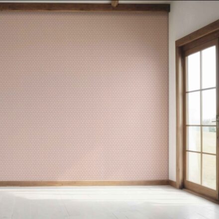 'Bawsir' Small Floral Lattice/ Leaf Textured Wallpaper (Dusty Pink/ Off-White) - Image 7