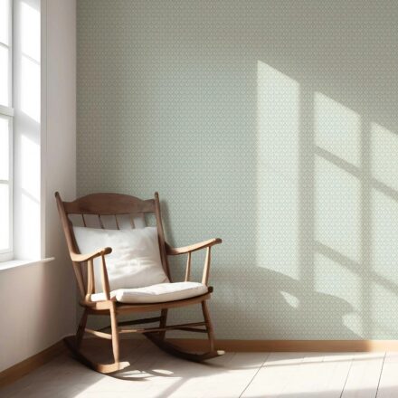 'Corina' Small Floral Lattice/ Leaf Textured Wallpaper (Pastel Blue) - Image 5