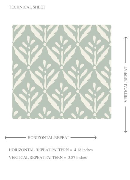 'Corina' Small Floral Lattice/ Leaf Textured Wallpaper (Pastel Blue) - Image 8