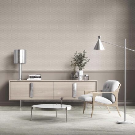 'Emele' Neutral Small Floral Lattice/ Leaf Textured Wallpaper (Greige/ Taupe/ Warm Gray) - Image 3