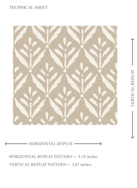 'Martina' Neutral Small Floral Lattice/ Leaf Textured Wallpaper (Beige/ Light Brown/ Off-White) - Image 8