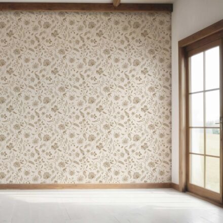 'Gusto' Neutral Floral/ Botanical Patterned Wallpaper (Beige/ Brown/ Soft Taupe) - Image 7