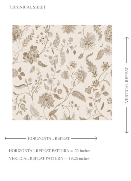 'Gusto' Neutral Floral/ Botanical Patterned Wallpaper (Beige/ Brown/ Soft Taupe) - Image 8