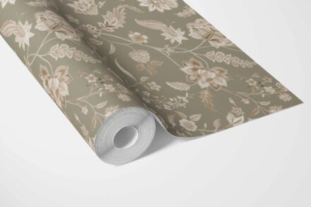 'Angelica' Floral/ Botanical Patterned Wallpaper (Olive Green/ Beige) - Image 3
