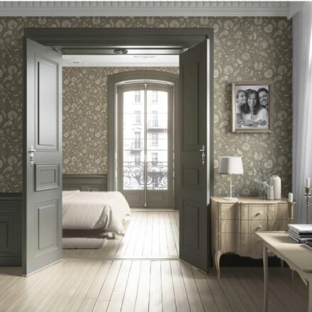 'Angelica' Floral/ Botanical Patterned Wallpaper (Olive Green/ Beige) - Image 4