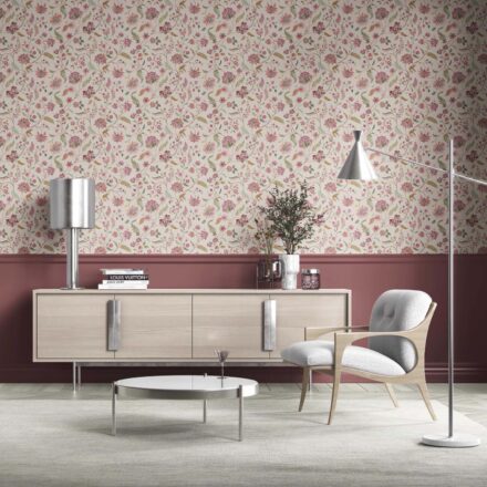 'Floret Bloom' Floral/ Botanical Patterned Wallpaper (Pink/ Green/ Blue/ Taupe) - Image 2