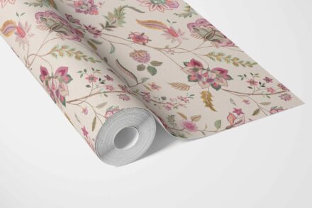 'Floret Bloom' Floral/ Botanical Patterned Wallpaper (Pink/ Green/ Blue/ Taupe) - Image 3
