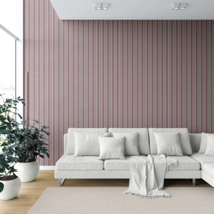 'Aurora' Geometric Striped Wallpaper (Mauve/ Pink/ Sage Gray) - Image 2