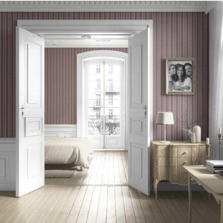 'Aurora' Geometric Striped Wallpaper (Mauve/ Pink/ Sage Gray) - Image 5