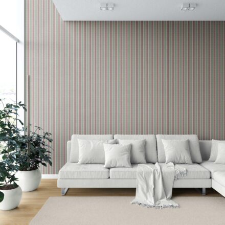 'Avrile' Geometric Striped Wallpaper (Deep Pink/ Green) - Image 2
