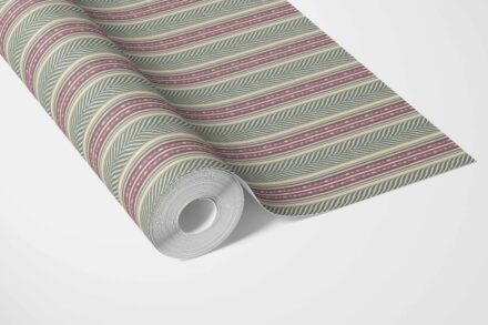 'Avrile' Geometric Striped Wallpaper (Deep Pink/ Green) - Image 3