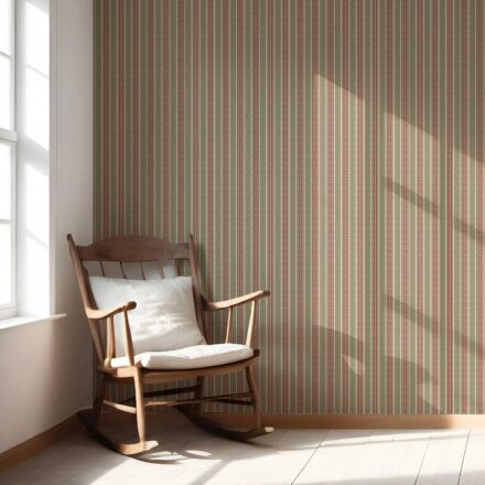 'Dornick' Geometric Striped Wallpaper (Red/ Green) - Image 6