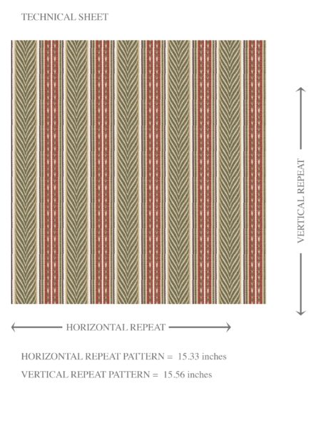 'Dornick' Geometric Striped Wallpaper (Red/ Green) - Image 8