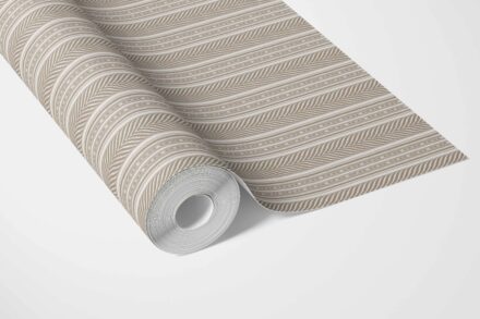 'Sondesh' Neutral Geometric Striped Wallpaper (Beige/ Brown/ Taupe) - Image 3