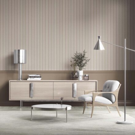 'Sondesh' Neutral Geometric Striped Wallpaper (Beige/ Brown/ Taupe) - Image 4