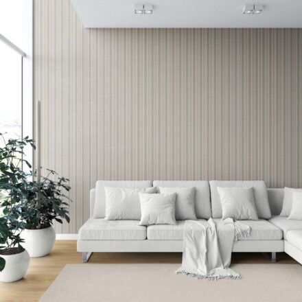 'Sondesh' Neutral Geometric Striped Wallpaper (Beige/ Brown/ Taupe) - Image 6