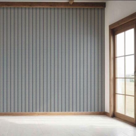 'Caprice' Geometric Striped Wallpaper (Navy Blue/ Steel Gray) - Image 7