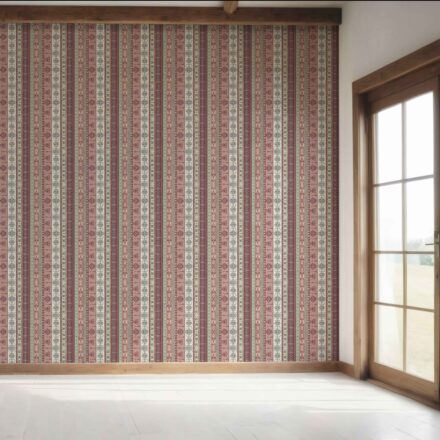 'Anakin' Vintage Bohemian Striped Wallpaper (Purple/ Pink/ Mauve/ Sage Green) - Image 7